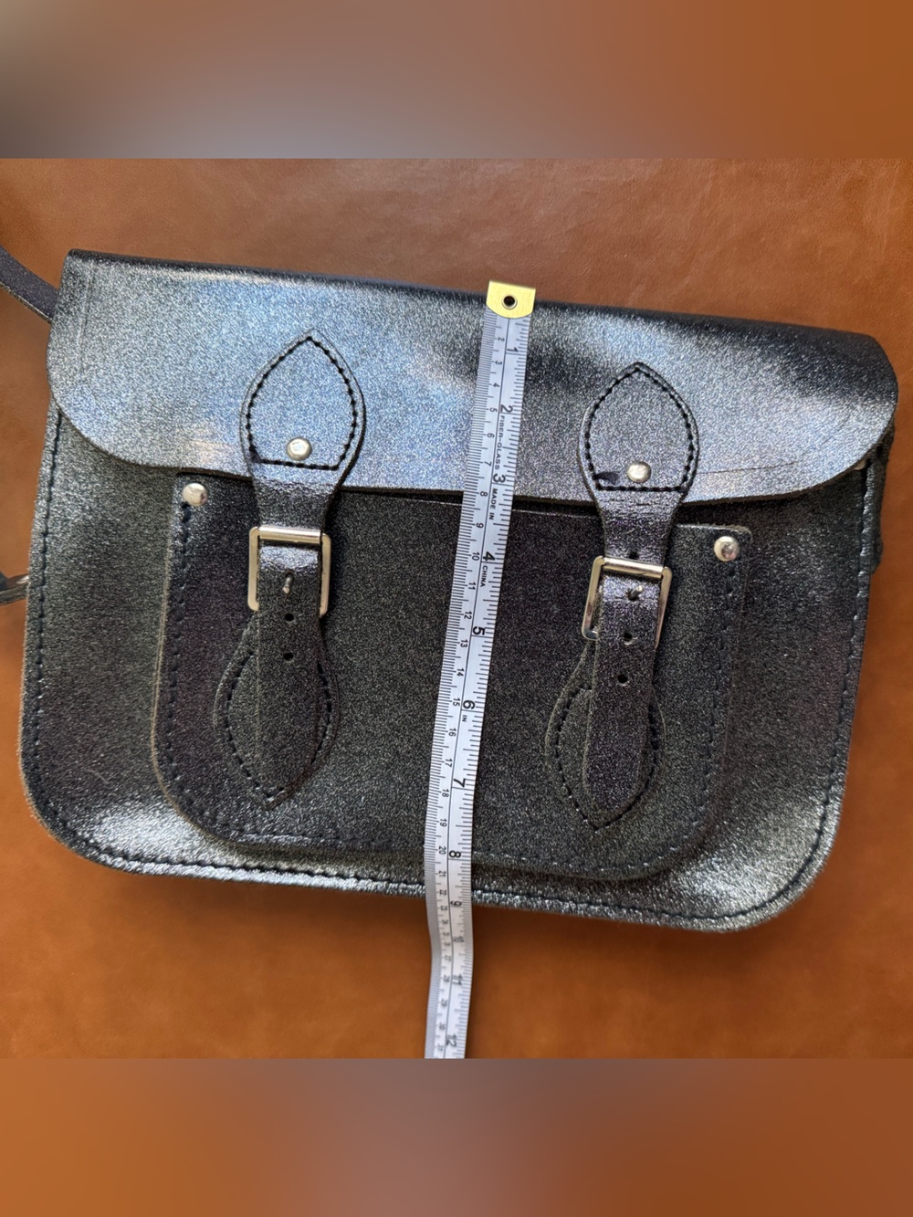 The Cambridge Satchel Company Metallic Black Leather Crossbody - Picture 8 of 8